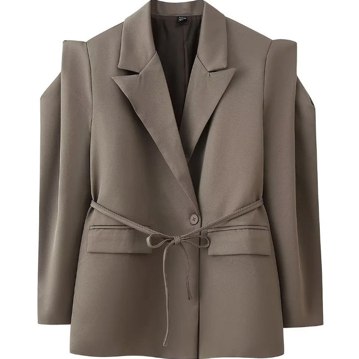 Damen 1100+ taillierter Blazer mit Tunnelzug, schmaler Kordel und Pattentaschen Drune