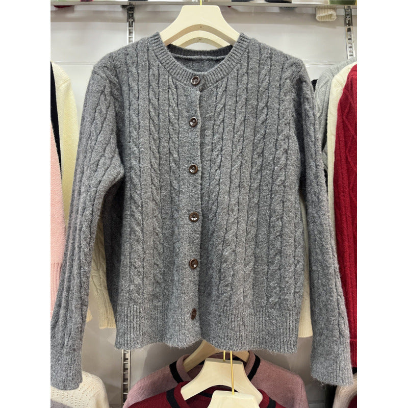 Damen Strickjacke mit Zopfmuster Drune