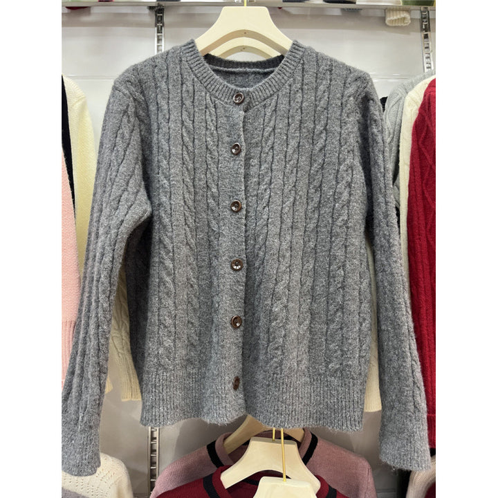 Damen Strickjacke mit Zopfmuster Drune