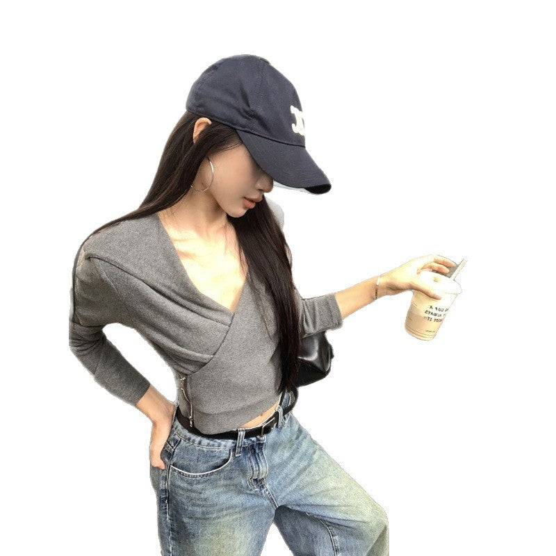 Damen lässiges Hoodie mit tiefem Ausschnitt Drune