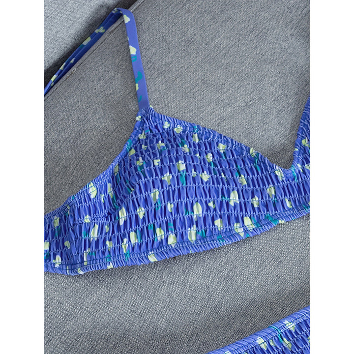 Damen-Bikiniset mit elastischem Rüschendesign und kreativem Bindeknoten Drune
