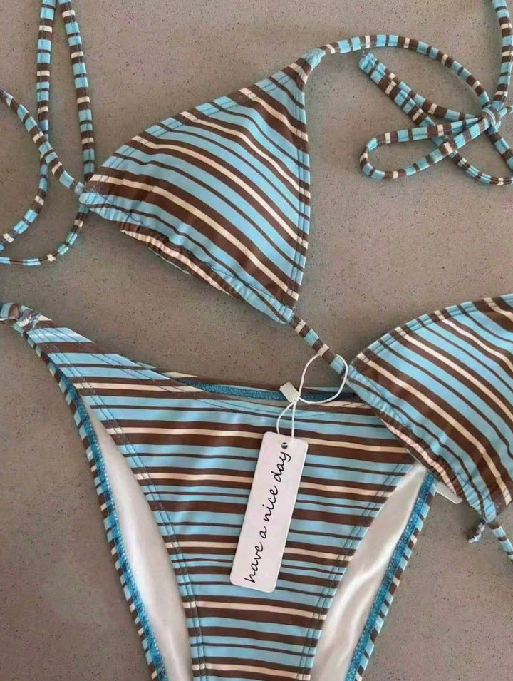 Damen Triangel-Bikini mit klassischem Punktmuster Drune