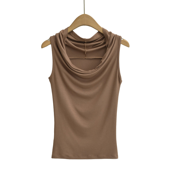 Damen ärmelloses Cowl-Top aus weichem, elastischem Material Drune