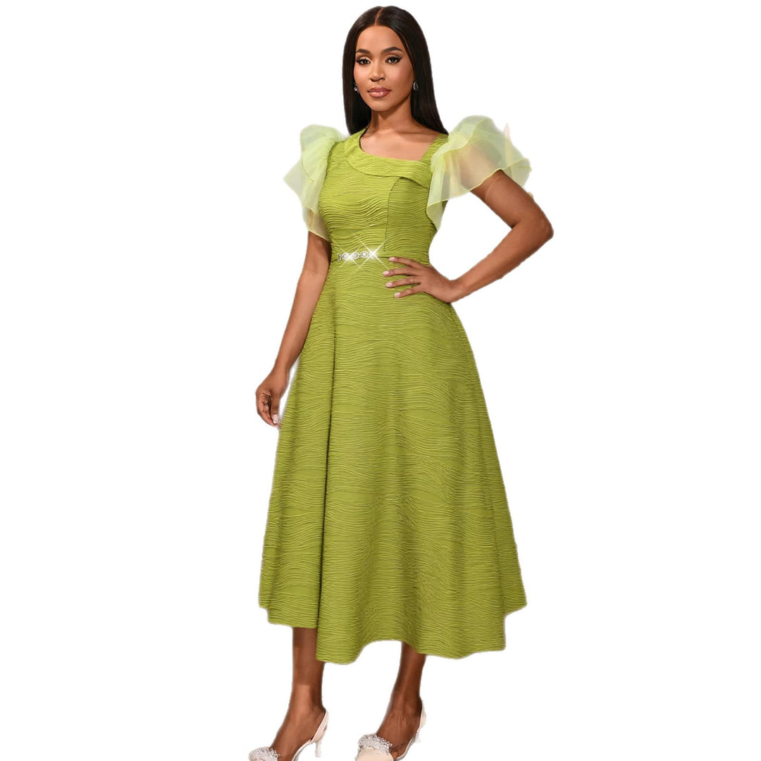 Damen Elegantes Abendkleid mit schimmernden Rüschendetails Drune