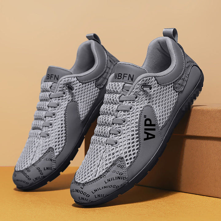 Herren Leichter atmungsaktiver Mesh-City-Runner mit stabiler Gummisohle und dekorativem Print Drune