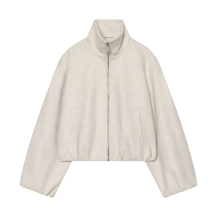 Damen Cropped Wollmix-Blouson mit hohem Stehkragen und Reißverschluss Drune