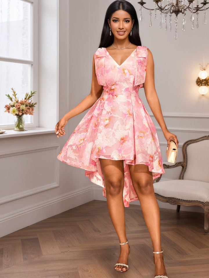 Damen Verspieltes Cocktailkleid mit asymmetrischem Saum und Rüschendetails Drune