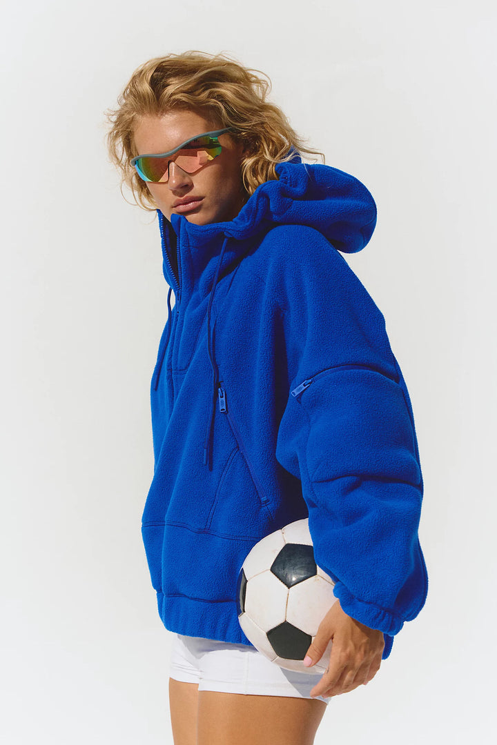 Damen Trendige Fleecejacke mit oversized Kragen Drune