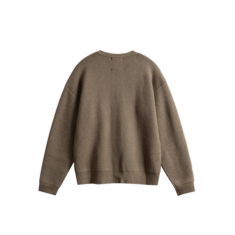 Damen Oversize-Rippenstrick-Cardigan mit Rundhals und durchgehender Knopfleiste Drune