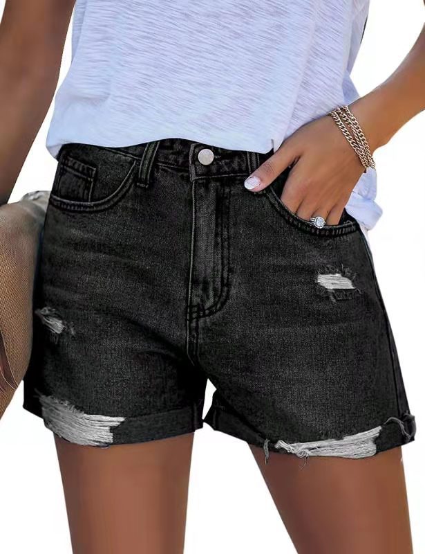 Damen Denim-Shorts im modischen Destroyed-Look mit lässigem Schnitt Drune
