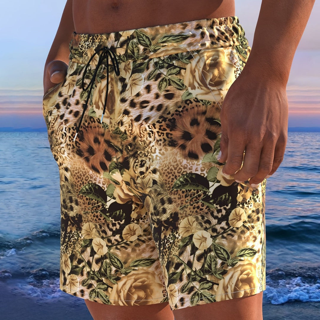 Herren Badeshorts mit animalischem Muster und elastischem Bund Drune