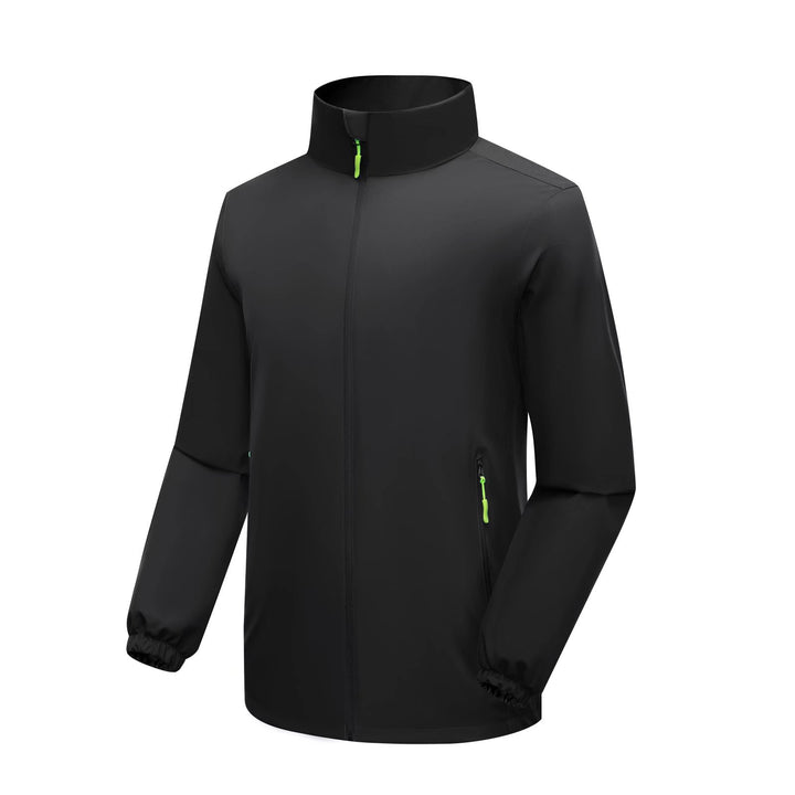 Herren Winddichte Softshelljacke mit hohem Stehkragen und Reißverschlusstaschen Drune