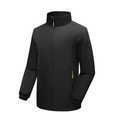 Herren Winddichte Softshelljacke mit hohem Stehkragen und Reißverschlusstaschen Drune
