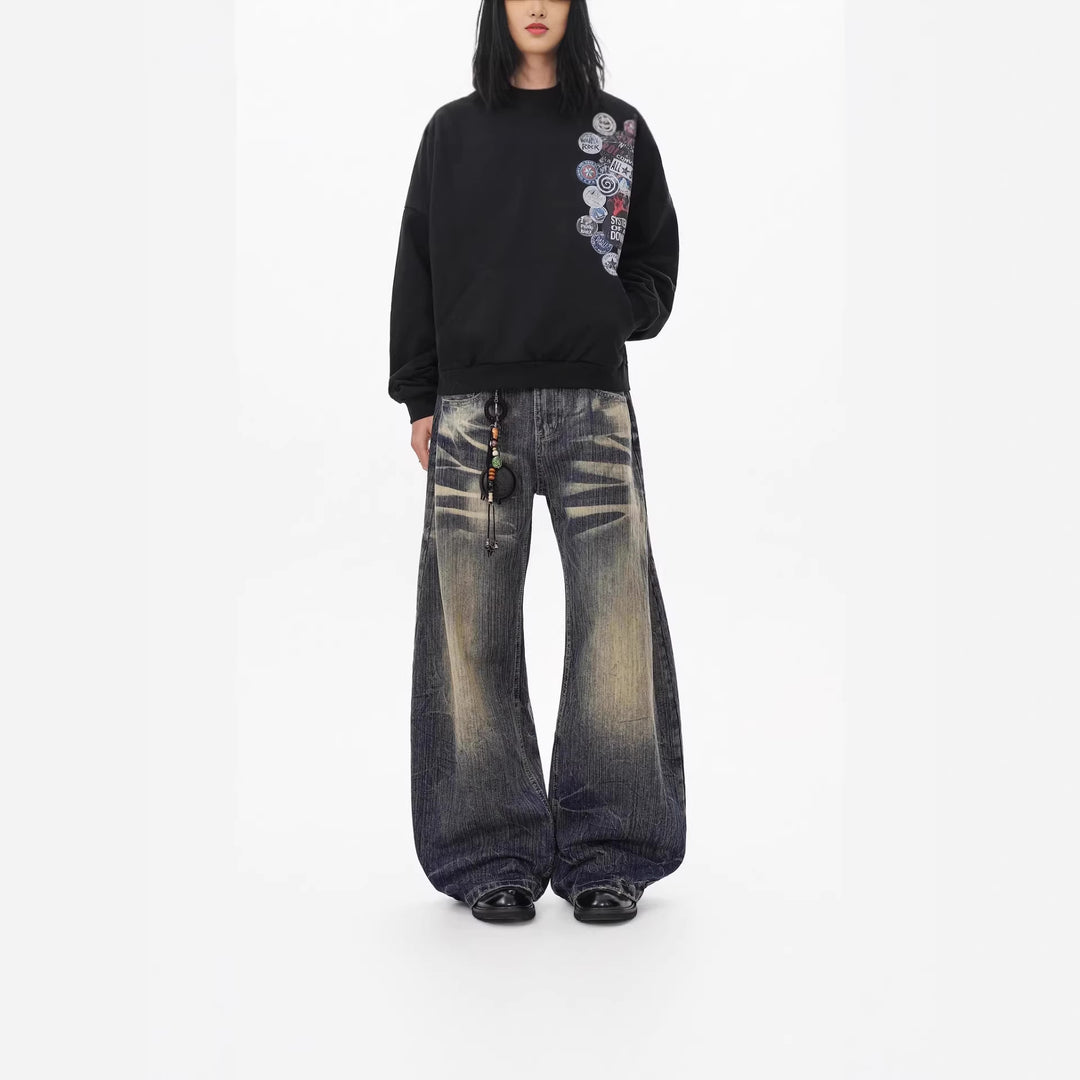 Herren Lässige Ultra-Baggy Jeans Drune