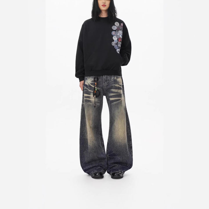 Herren Lässige Ultra-Baggy Jeans Drune