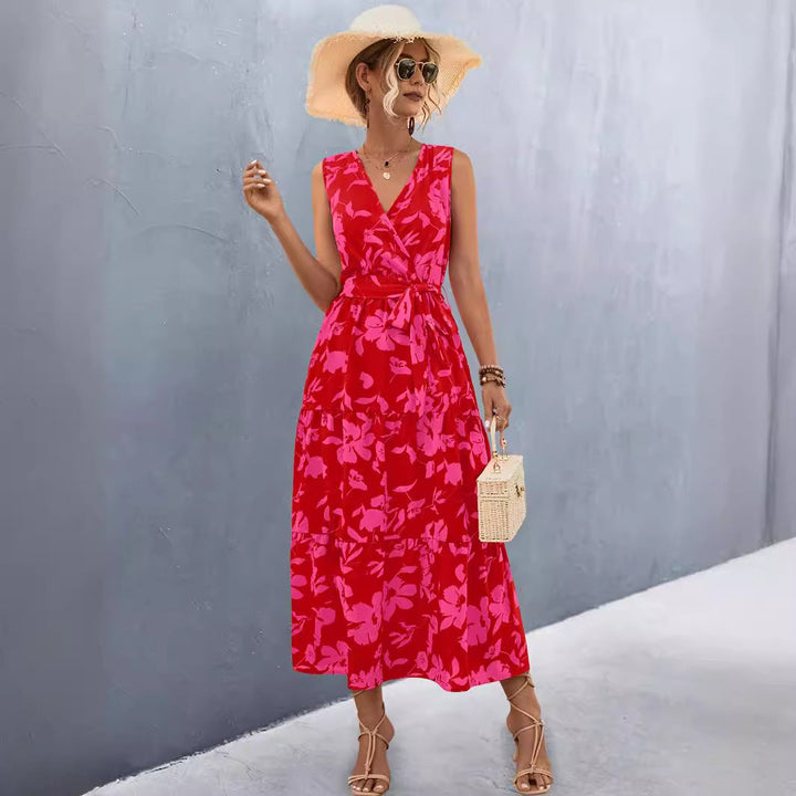 Damen Wickelkleid mit floralem Muster und eleganter Raffung Drune