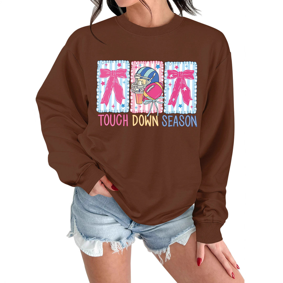 Damen Sweatshirt mit kreativem Football-Motiv und lässigem Schnitt Drune