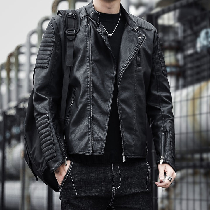 Herren Modische Bikerjacke aus Kunstleder Drune 1787738599