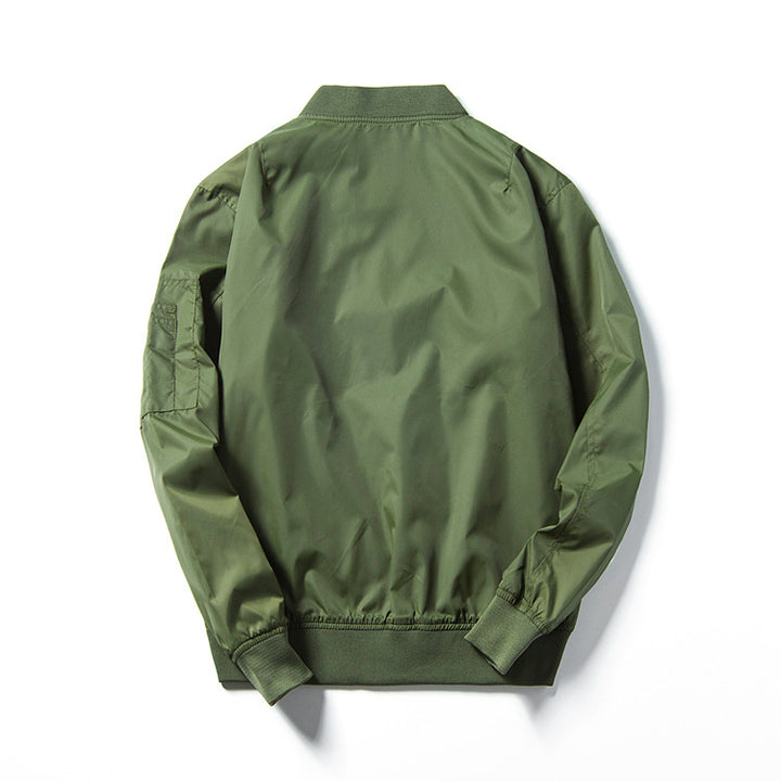 Unisex Leichter Nylon-Fliegerblouson mit kontrastreicher Innenlage und Ärmelzippertasche Drune