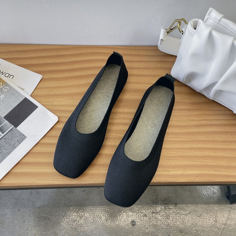 Damen atmungsaktive Ballerinas aus flexiblem Stoff Drune