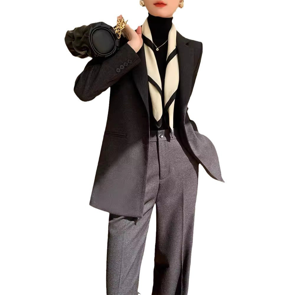 Damen Elegantes Blazer Set mit Taillengürtel Drune