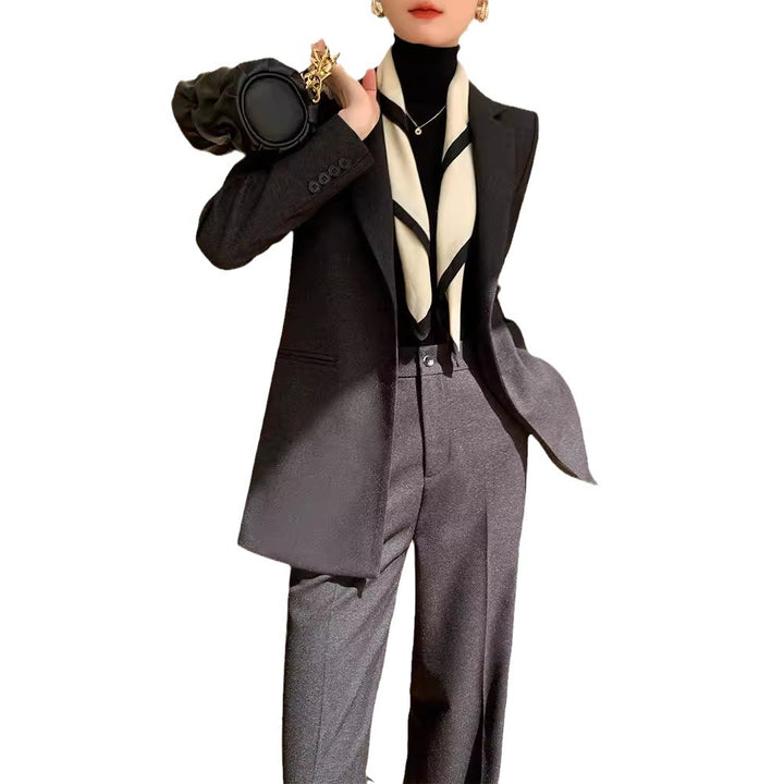 Damen Elegantes Blazer Set mit Taillengürtel Drune