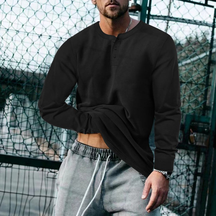 Herren Longsleeve Henley aus leichter Baumwollmischung Drune