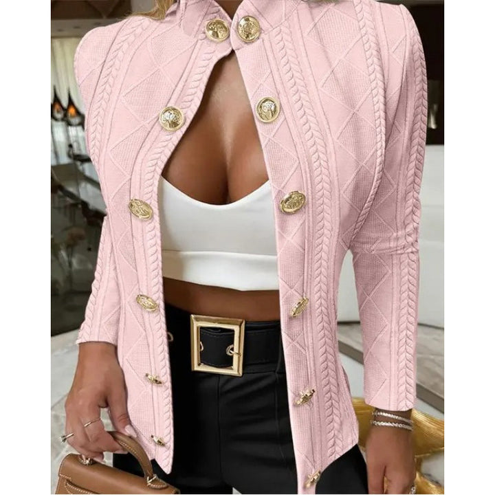 Damen Elegante und modische Strickjacke mit dekorativen Knöpfen Drune