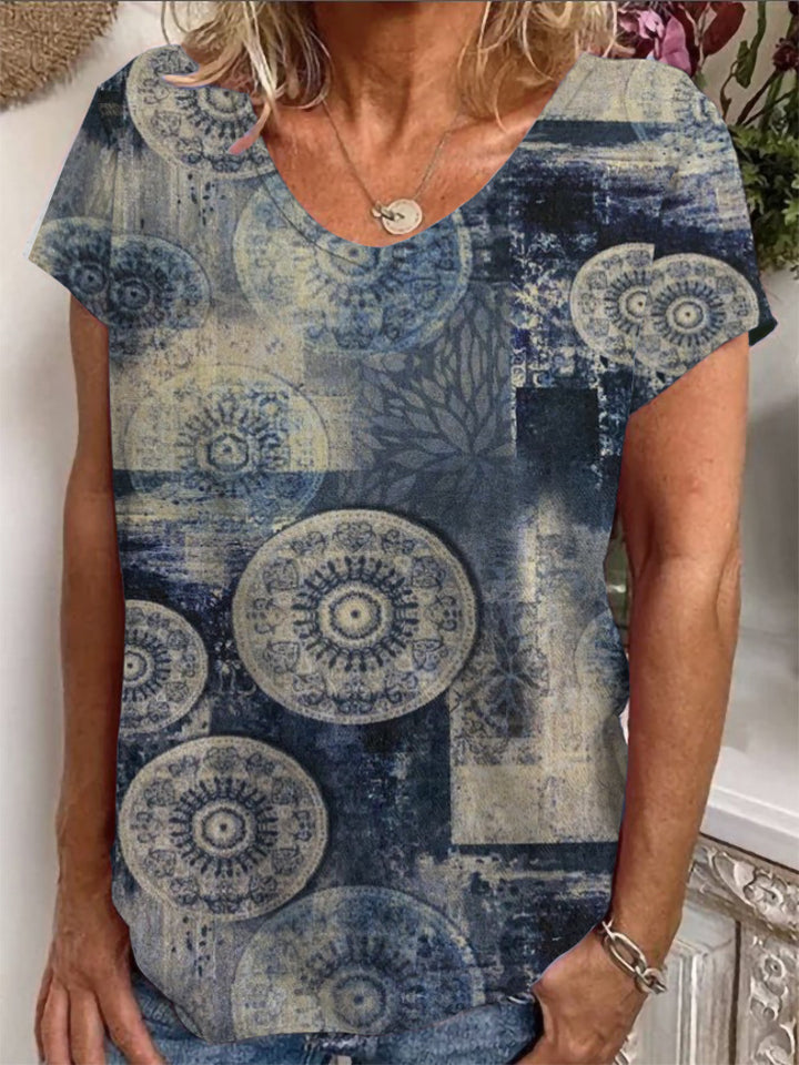 Damen T-Shirt mit einzigartigem Mandala-Design Drune