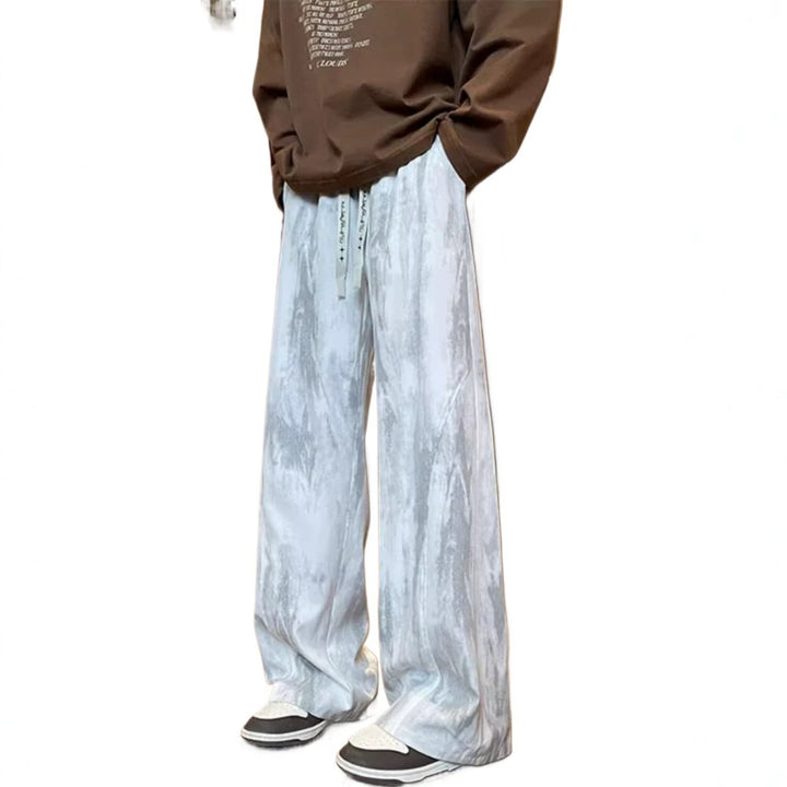 Unisex Weite Relaxed-Fit Lounge-Hose mit elastischem Bund und Vintage-Färbung Drune