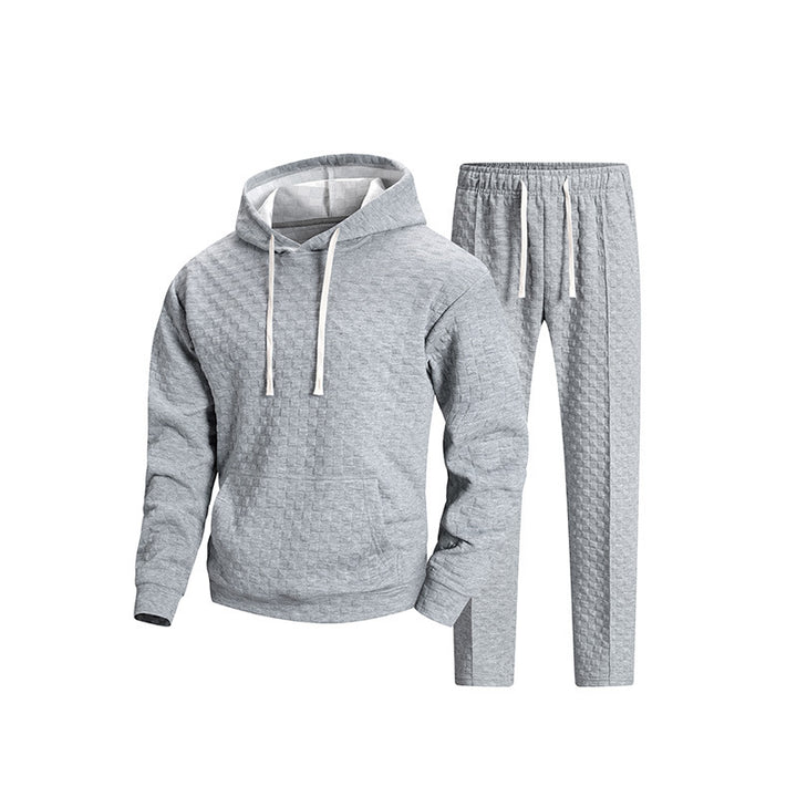 Herren Gesteppter Hoodie- und Jogginghose-Set mit Kapuze, Kängurutasche & elastischem Bund Drune