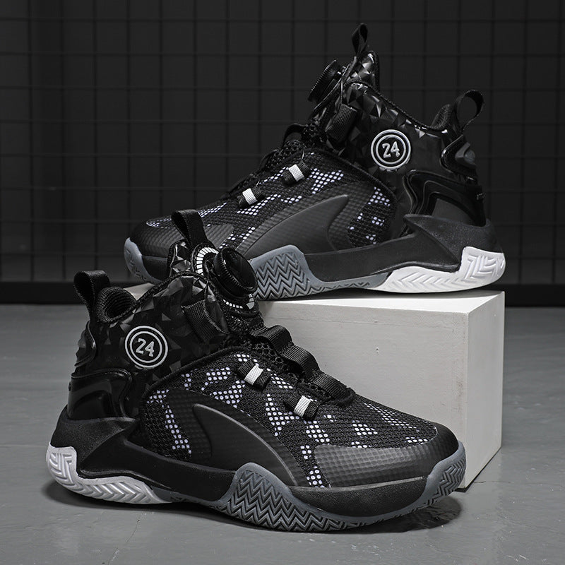 Unisex atmungsaktive Basket-Performance-Sneaker mit Drehverschluss, verstärkter Ferse und griffiger Profillaufsohle Drune