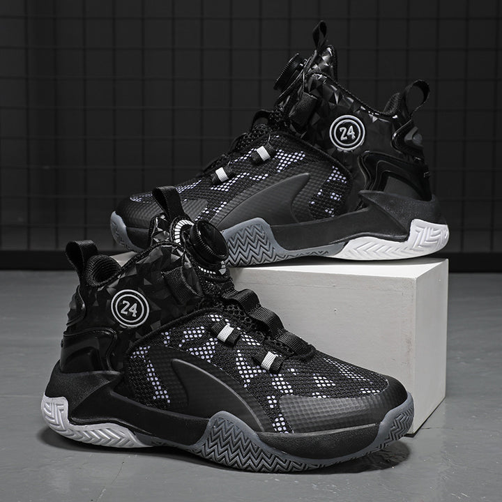 Unisex atmungsaktive Basket-Performance-Sneaker mit Drehverschluss, verstärkter Ferse und griffiger Profillaufsohle Drune