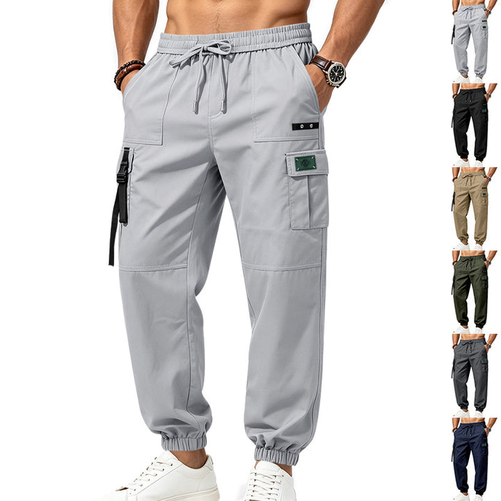 Herren Cargo-Jogginghose mit Kordelzug elastischen Bündchen und Multifach-Taschen Drune