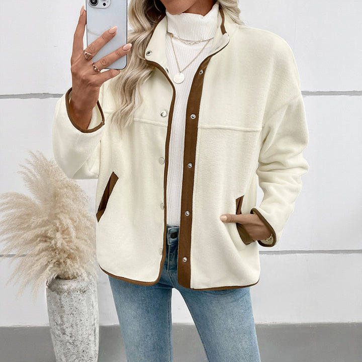 Damen Kuschelige Damenjacke mit kontrastierenden Details Drune