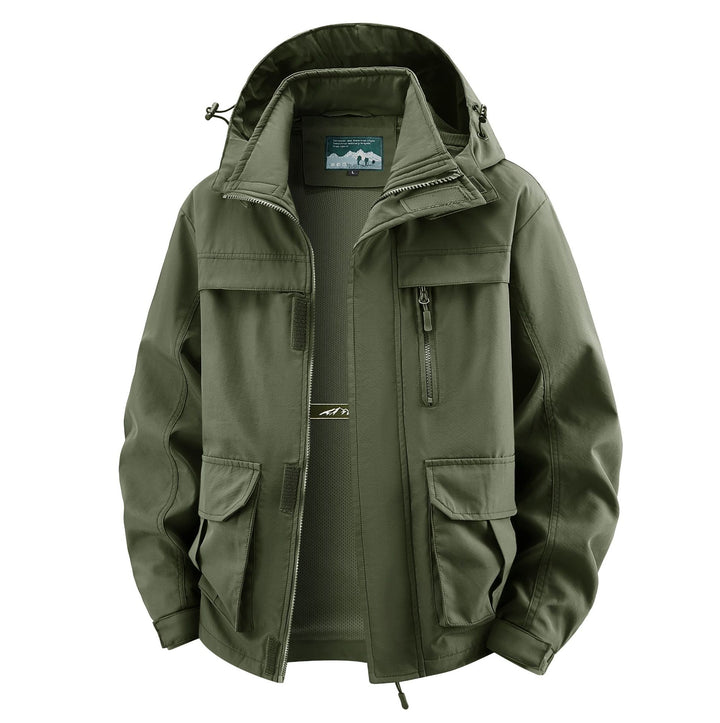 Herren Field‑Utility‑Outdoorjacke mit Kapuze, Multifach‑Taschen und Mesh‑Innenfutter Drune