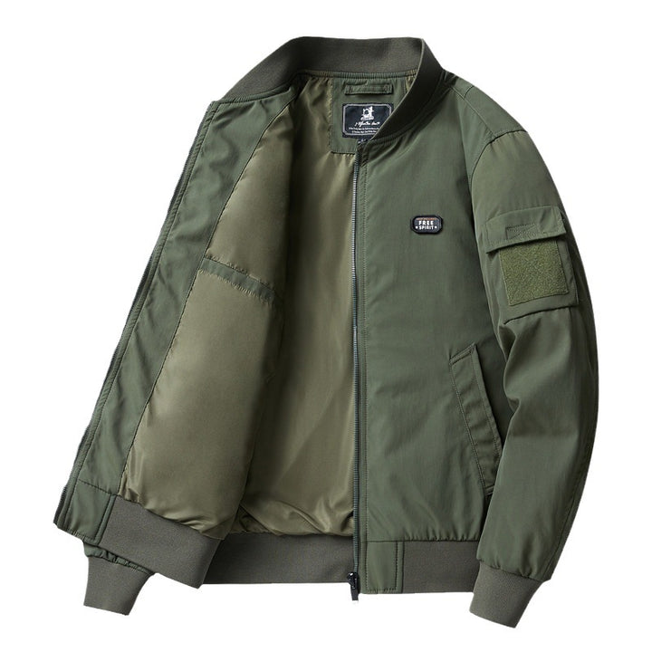 Herren Flieger‑Bomberjacke mit Ärmel‑Utilitytasche, windabweisendem Baumwollmix und Rippbündchen Drune