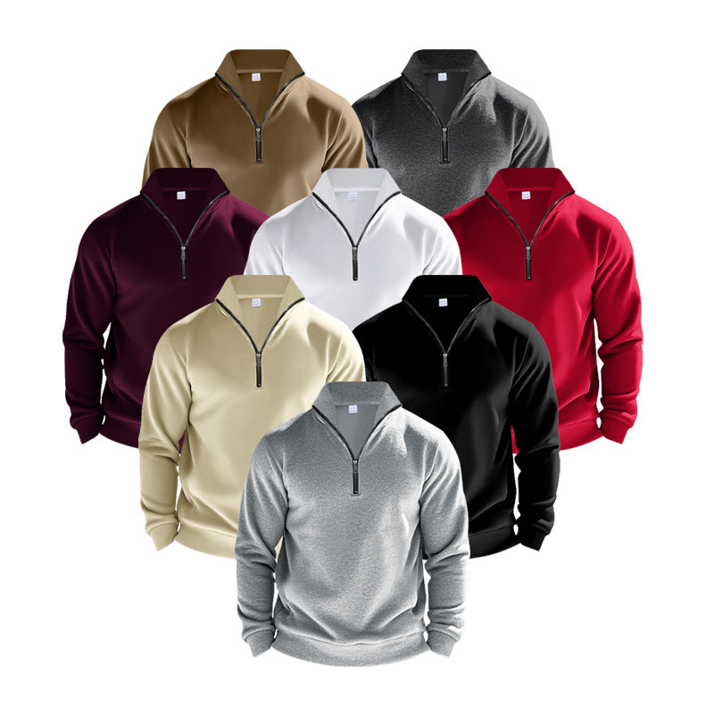 Herren leichter Fleecepullover mit Stehkragen und halblangem Reißverschluss Drune