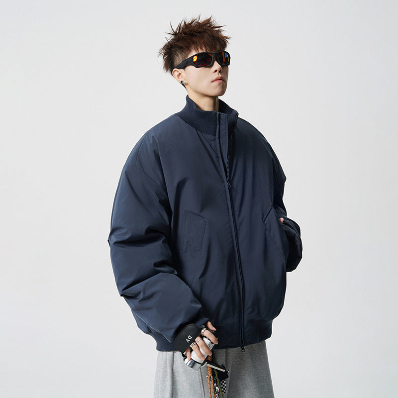 Herren Oversized Bomberjacke mit wattierter Füllung und geripptem Saum Drune