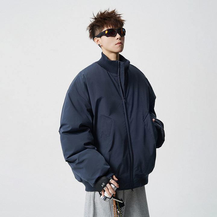 Herren Oversized Bomberjacke mit wattierter Füllung und geripptem Saum Drune