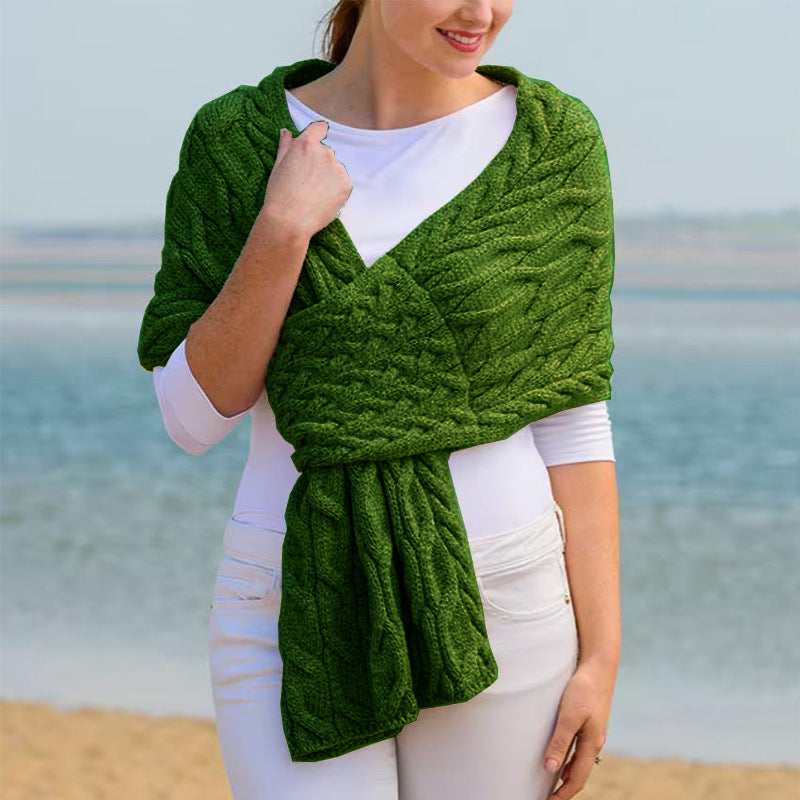 Damen Strickschal mit modernem Zopfmuster und vielseitigem Tragekomfort Drune