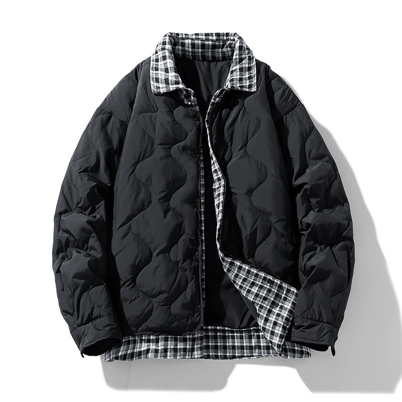 Herren Gesteppte Wende-Steppjacke mit kariertem Futter Drune
