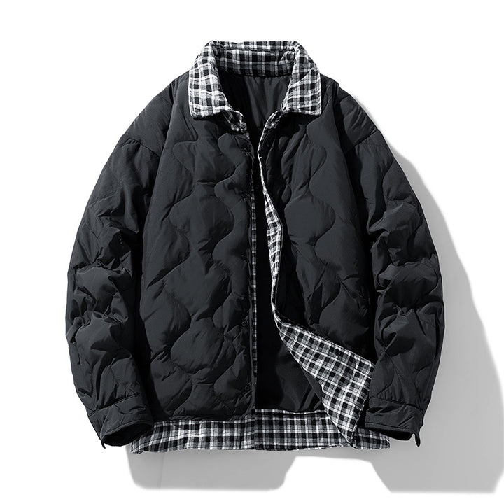 Herren Gesteppte Wende-Steppjacke mit kariertem Futter Drune