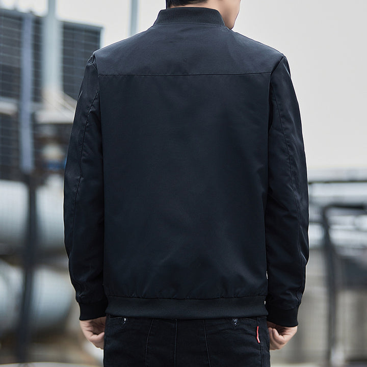 Herren Modische Bomberjacke mit elastischen Bündchen Drune