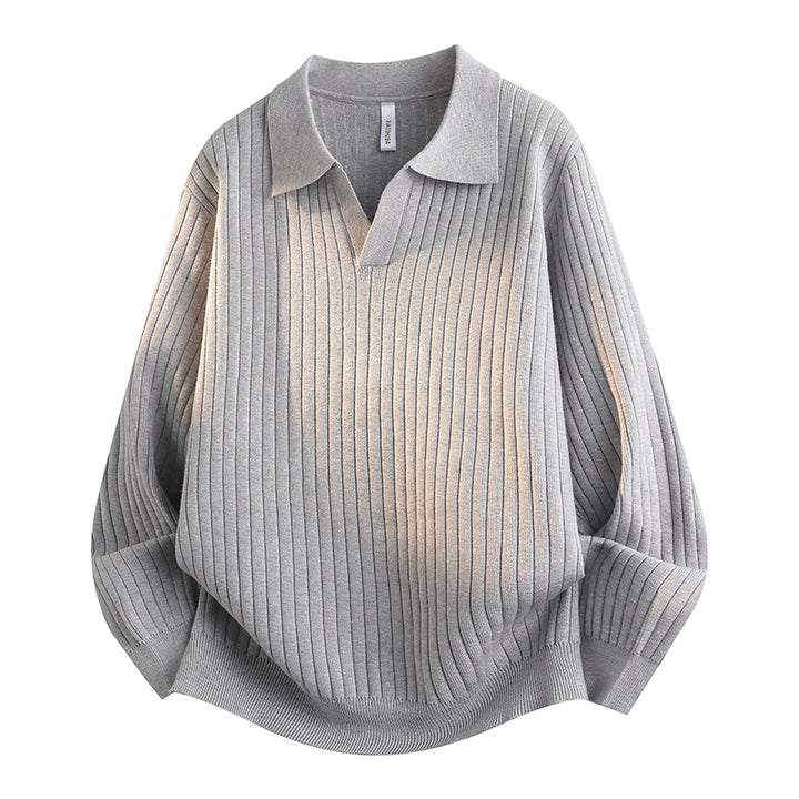 Damen Eleganter Grobstrickpullover mit Kragen Drune
