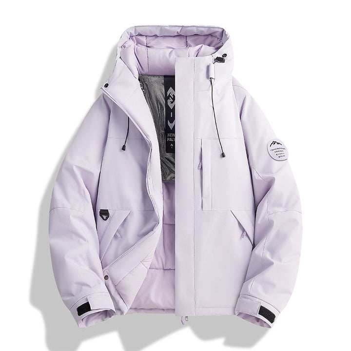 Damen Wattierte Winterjacke mit Kapuze, wasserabweisend und winddicht Drune