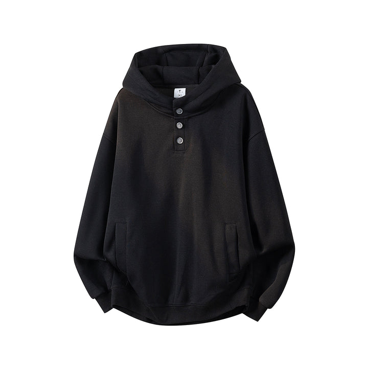 Unisex Oversize Kapuzenpullover mit handschriftlichem Grafik-Print, Kängurutasche & geripptem Saum Drune