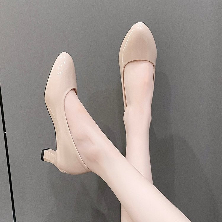 Damen elegante spitze Ballerinas mit bequemen Absatz Drune