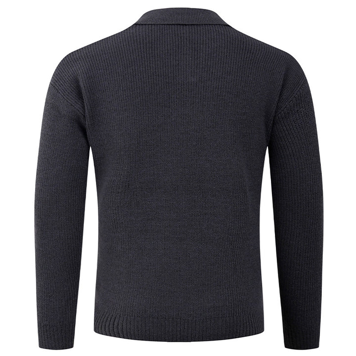 Herren Feines Strick-Poloshirt mit Hemdkragen und geripptem Saum Drune