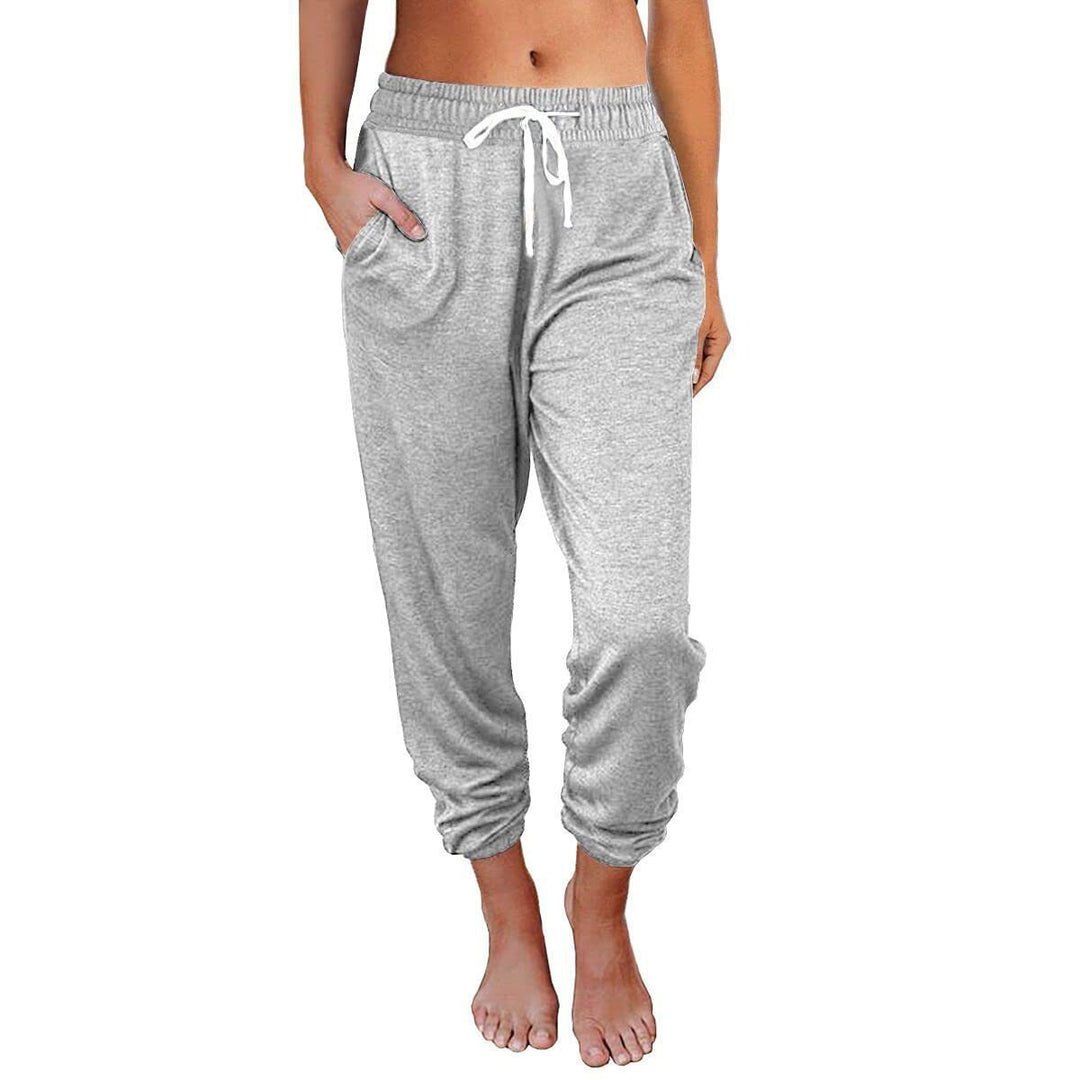 Damen Bequeme und lässige Jogginghose mit elastischem Bund und seitlichen Taschen Drune